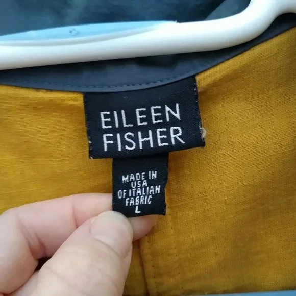 Eileen Fisher Gray Lined Long Windbreaker Size L - Picture 5 of 7